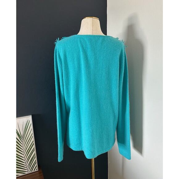 209 wst 38 100% Cashmere Knit Fringe Pullover Sweater - Picture 8 of 8
